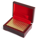 Gold Plated Poker Playing Cards With Wooden Box For Party Casino Christmas