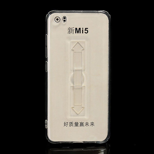 Retractable Finger Ring Holder Transparent Soft TPU Case for Xiaomi Mi5