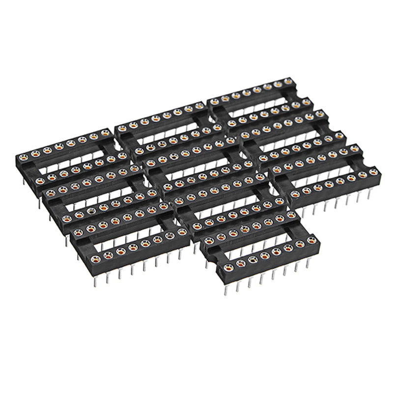 30pcs 16 Pins 2.54mm DIP Straight Plug Double Row Circular Hole IC Socket Connector Adapter