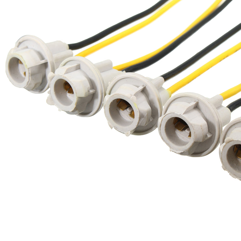 5Pcs T10 Connector Socket Bulb Light Harness PigTail T10 168 194 Rubber Wedge LED