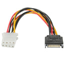 SATA 15 Pin to Dual 4 Pin Power Adaptor SATA Y Splitter Cable Power Supply Cable