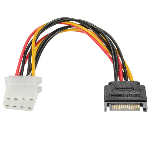 SATA 15 Pin to Dual 4 Pin Power Adaptor SATA Y Splitter Cable Power Supply Cable