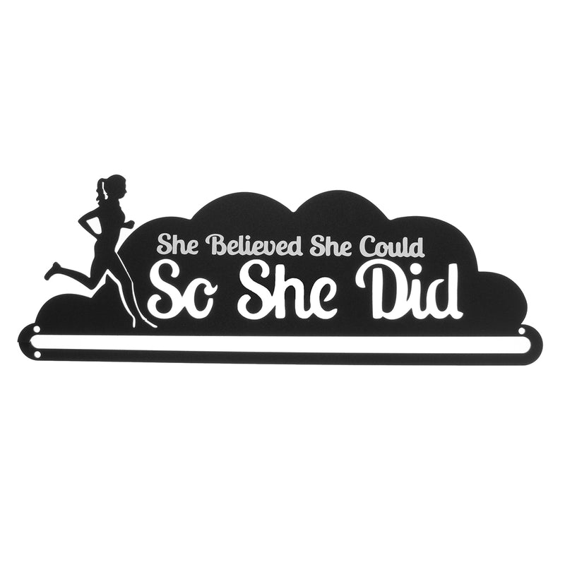 WR Hot Sale Runner's Medal Holder She Believes She Could File Holder Hang Up To 20~24 Medals