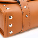 Universal Brown PU Leather Front Rear Motorcycle Tool Bag Luggage Storage Saddlebags