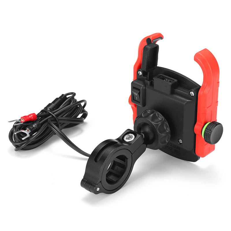 Aluminium QC3.0 USB Fast Charger Motorcycle Motorbike Mobile Phone Holder Mount