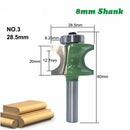 Drilpro 5pcs 8mm Shank Round Over Router Bit 1/4 to 5/8 Inch Woodworking Edging Router Chisel Groove Cutter