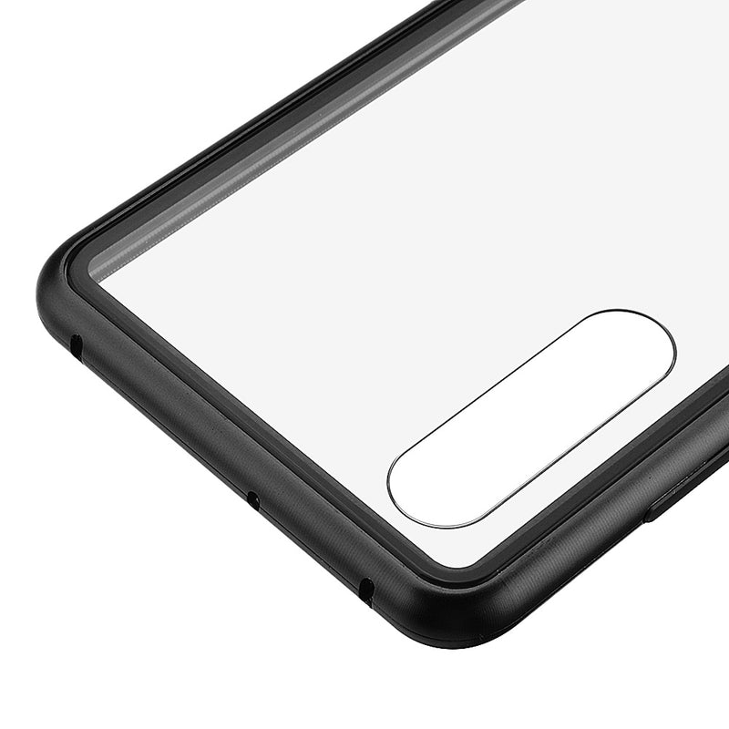BAKEEY Magnetic Adsorption Metal Bumper Tempered Glass Flip Protective Case for HUAWEI P30