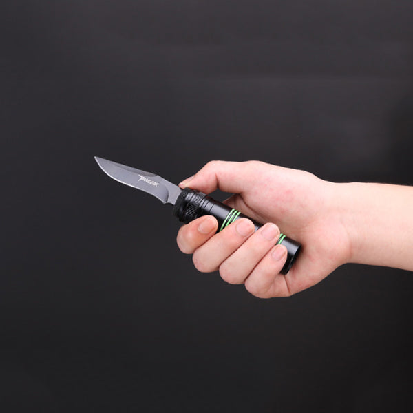 250lm Rechargeable 18650 Flashlight Detachable Blade Attack Head Camping Hunting EDC Survival Tools