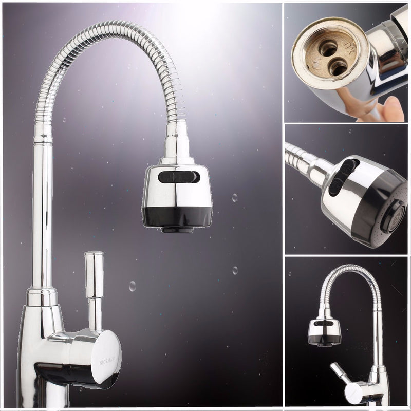 Chrome Kitchen Sink Faucet 360 Rotate Spout Basin Bathroom Hot & Cold Water Mixer Tap