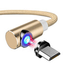 TOPK 2.4A Micro USB 360 Degree Elbow Magnetic LED Indicator Fast Charging Data Cable For HUAWEI OPPO VIVO XIAOMI