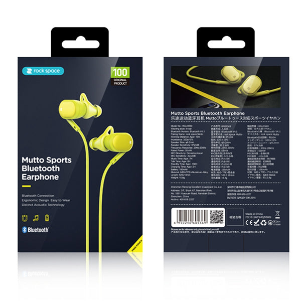 ROCK SPACE Graphene Drivers bluetooth Earphone Headphone Sport IPX4 Sweatproof Magnetic HiFi