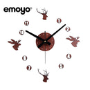 Emoyo EDIY009 Creative Large DIY Wall Clock Modern 3D Wall Clock With Mirror Numbers Stickers For Home Office Decorations