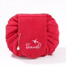 Lazy Big Capacity Cosmetic Bag Flannel Drawstring Travel Makeup Storage Bag