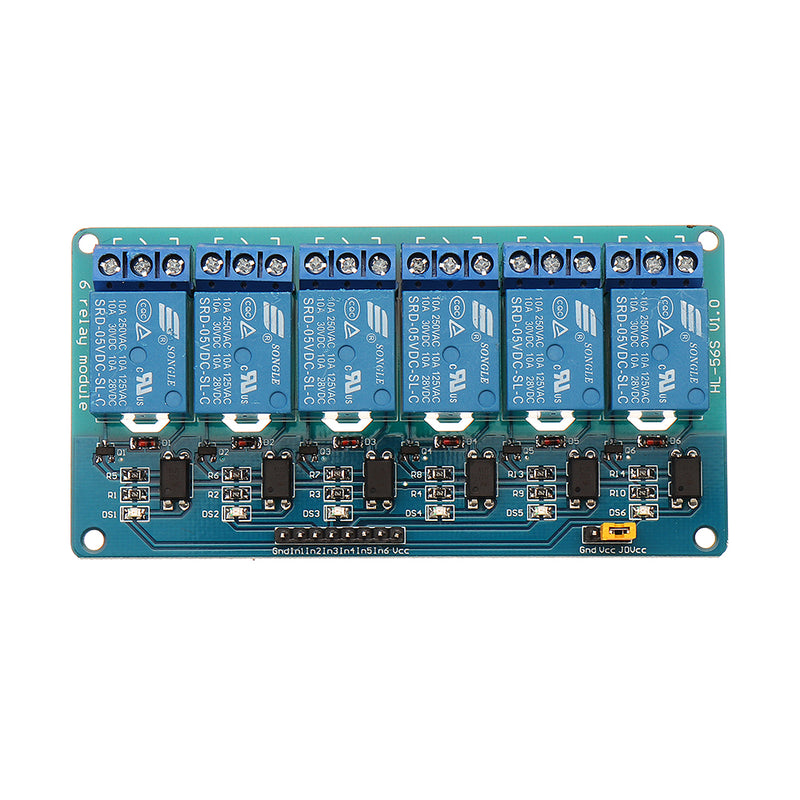 BESTEP 6 Channel 5V Relay Module With Optocoupler Protection Low Level Trigger