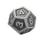 Embossed Steel 7 Pcs Multisided Dice Heavy Metal Polyhedral Dice Set w/ Bag