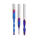 Drillpro 10pcs 3.175mm Shank Blue Coated Spiral Flat End Mill Two Flute CNC Milling Cutter