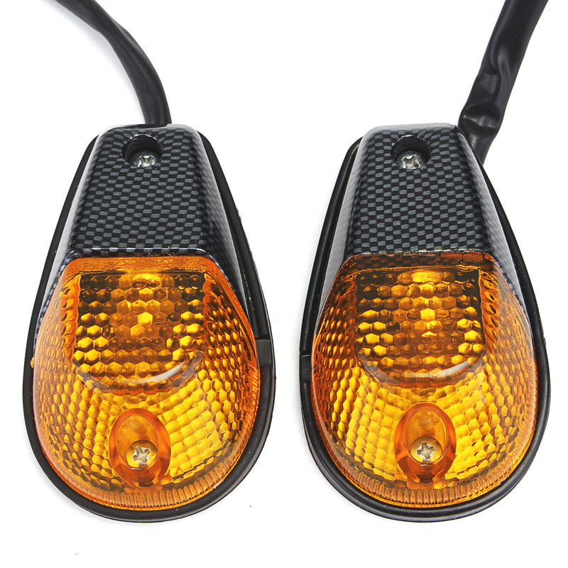 Carbon Turn Signals Flush Mount Light For Kawasaki/Ymaha/Honda/Suzuki/Sportbikes