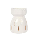 White Flower Oil Burner Tea Light Candle Wax Melt Aromatherapy Diffuser Humidifier Essential Oil Warmer