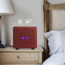 Wireless bluetooth Speaker Alarm Clock Wooden Home Retro Radio Timebox LED Digital Table Music Clock