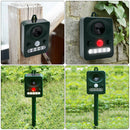 Solar Powered Animal Repeller Outdoor with LED Flash Light Ultrasonic Dog Rats Repellent Mice Motion Sensor Deterrent Device