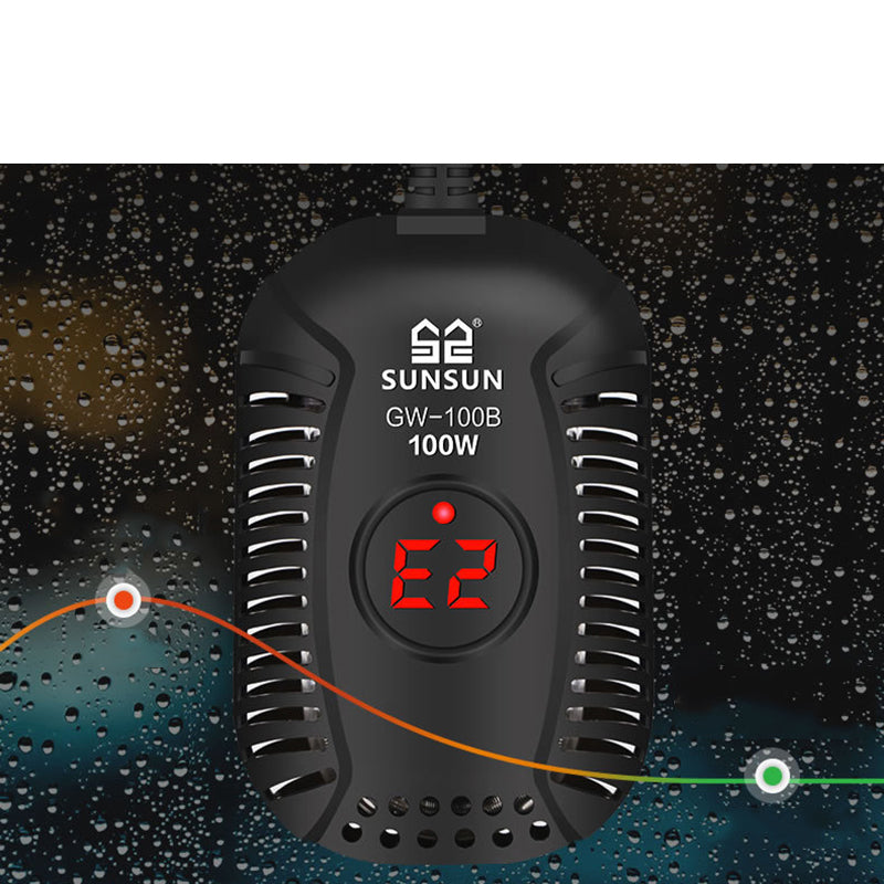 50W/100W/150W Fish Tank Heater Mini LED Display Blastproof Low Water Level Turtle Tank Heater