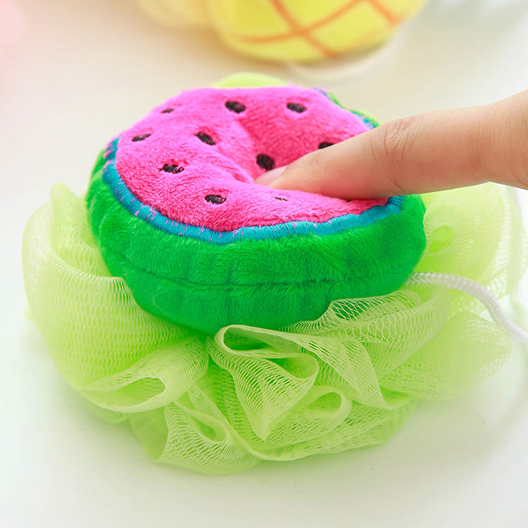 Candy Color Fruit Shape Bath Ball Towels Body Shower Sponge Nylon
