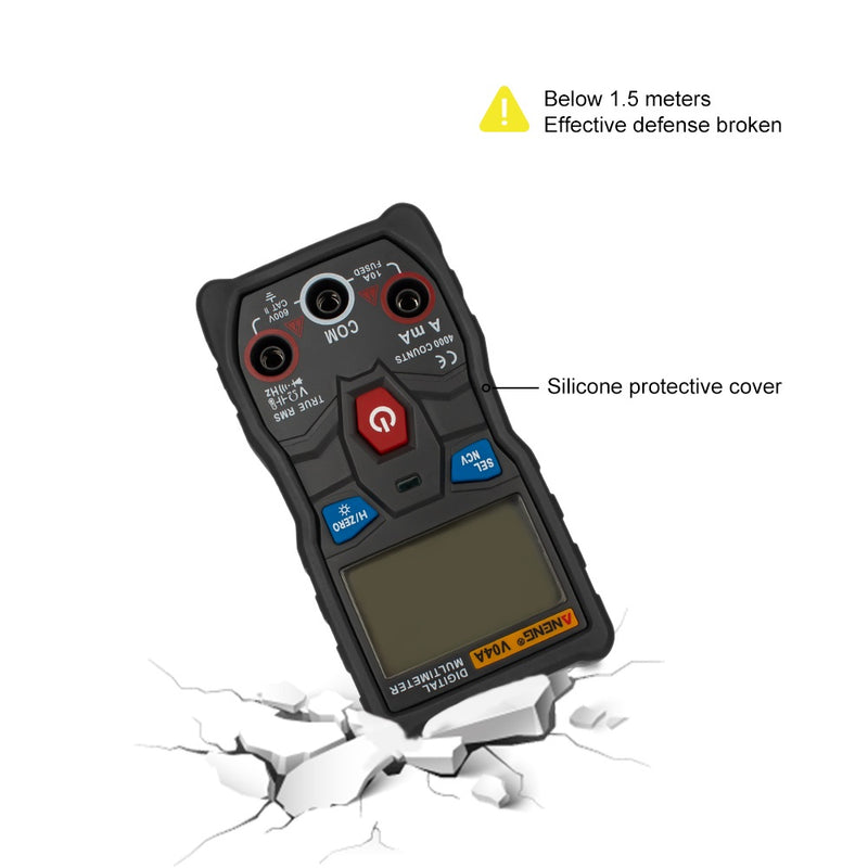 ANENG V04A Automatic Intelligent Gear Recognition Electrician NCV Pocket True RMS Digital Multimeter 4000 Counts NVC Test Temperature Measurement
