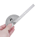 140mm 180 Degree Adjustable Protractor Multifunction Stainless Steel Roundhead Angle Ruler Mathematics Measuring Gauge Tool
