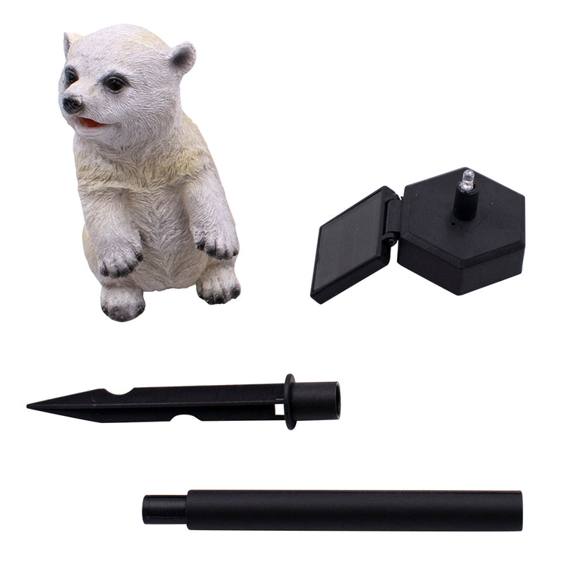 Solar Power Polar Bear Lawn Dector Garden Stake Landscape Lamp Outdoor Light