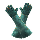 60cm Cowhide Electric Welding Gloves Leather Gear Mitten Long Heat Protect Warm