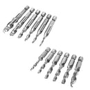 Drillpro 6pcs HSS 1/4" Hex Shank Countersink Drill Bit Set UNC or Metric Deburr Countersink Bits