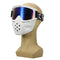 Detachable Goggles Face Mask Helmet Modular Shield Motorcycle Riding Blue Lens