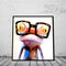 Miico Hand Painted Oil Paintings Animal Modern Art Happy Frog With Glasses On Canvas Wall Art For Home Decoration 20x20cm