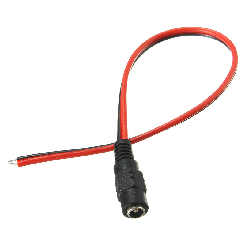 10PCS LUSTREON DC12V Female Power Supply Jack Connector Cable Plug Cord Wire 5.5mm x 2.1mm