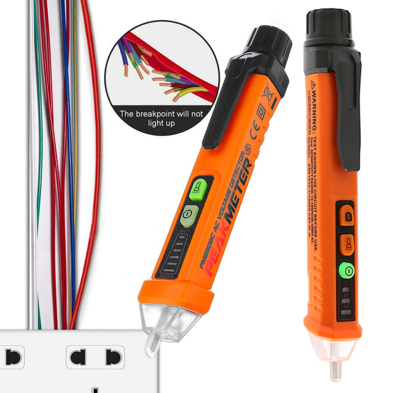 PM8908/PM8908C Voltage Tester Pen Electric Detector Peak Meter LED Alarms Non-Contact