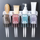 Toothbrush Holder Bathroom Accessories Set Wall Colorful Cup Toothbrush Holder automatic Toothpaste Squeezer
