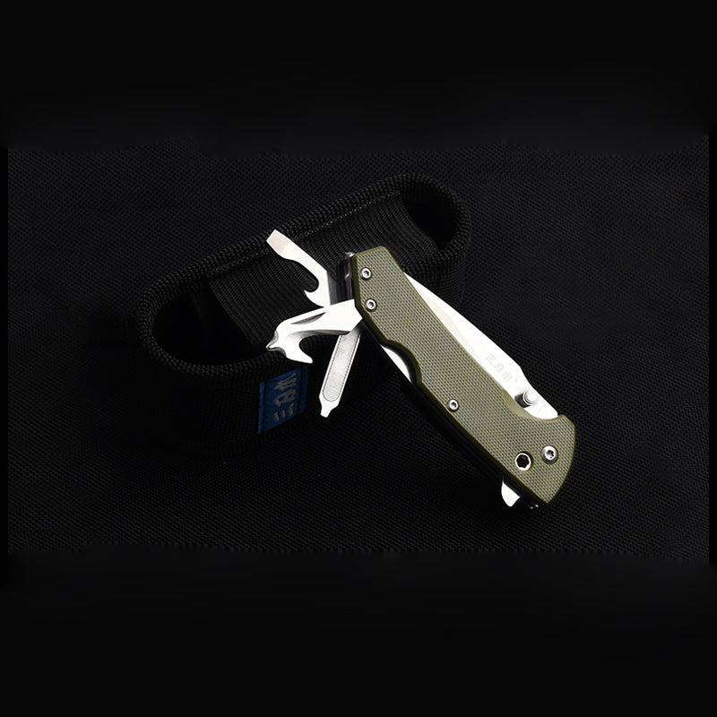 Sanrenmu 7106 Multifunctional Tools Folding Screwdriver Bottle Opener Rope Cutter Outdoor Camping Hunting EDC Tools