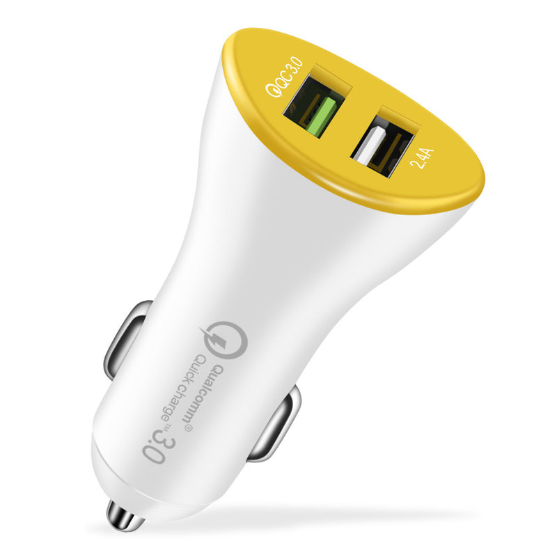 OLAF 2.4A Dual USB Quick Charger QC 3.0 USB Car Charger For iPhone 8 Samsung S9