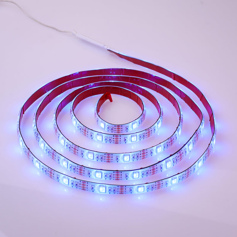 SOLMORE 2PCS Battery Supply 2M SMD5050 RGB Waterproof LED Strip Light with 3 Key Remote Controller