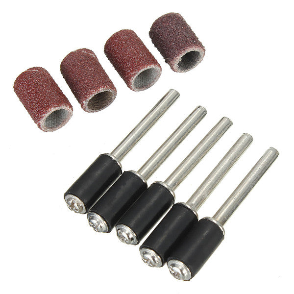 92pcs 1/4 Inch Sanding Bands Drums Sleeves 60 120 240 320 Grit with 5 Mandrel