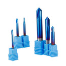 Drillpro 2-12mm 90 Degree Nano Blue Coated Chamfer Mill 2 Flutes CNC Milling Cutter