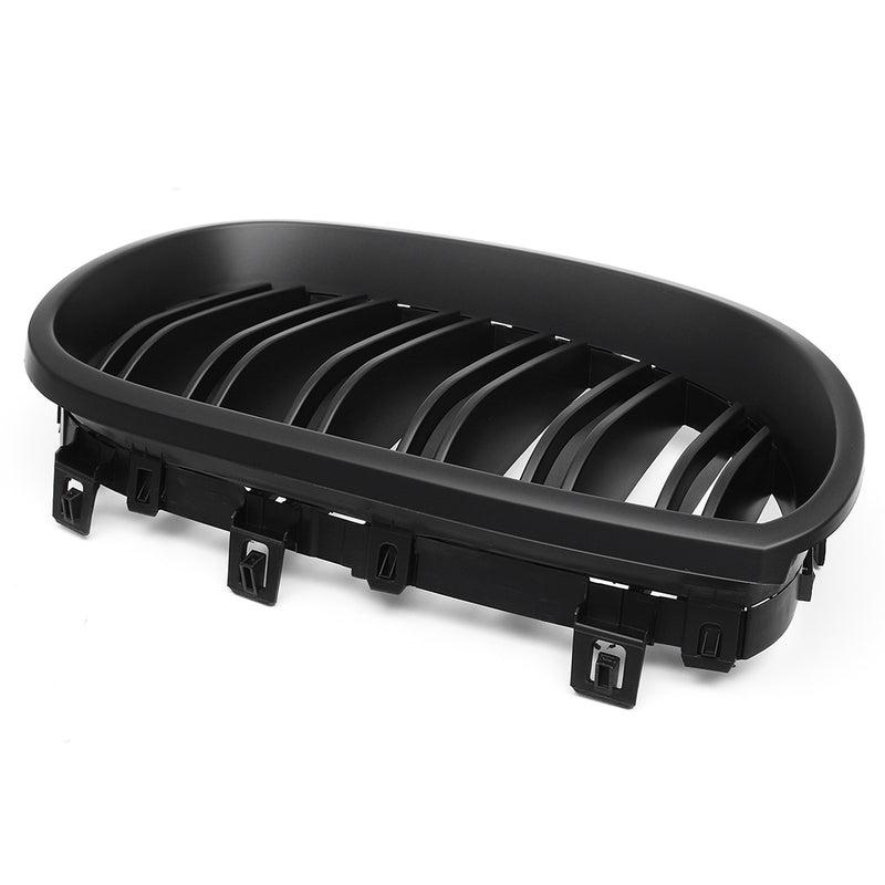 Pair New Matte Black Front Grill Grille Kidney For BMW E60 E61 5 Series M5 03-09