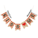 Jute Vintage Hessian Burlap Bunting Banner Romantic Love Heart Wedding Party Flags Photography Props