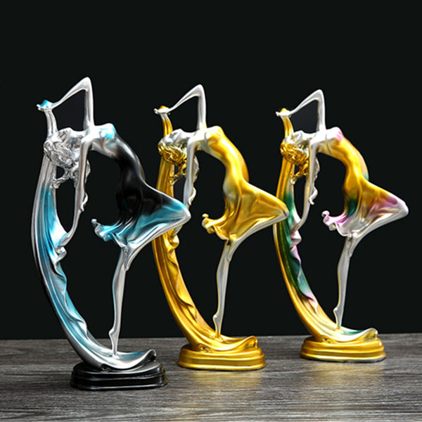 Elegant Dancing Girl Decoration Resin Art Deco Sculpture Abstract Statue Decorations