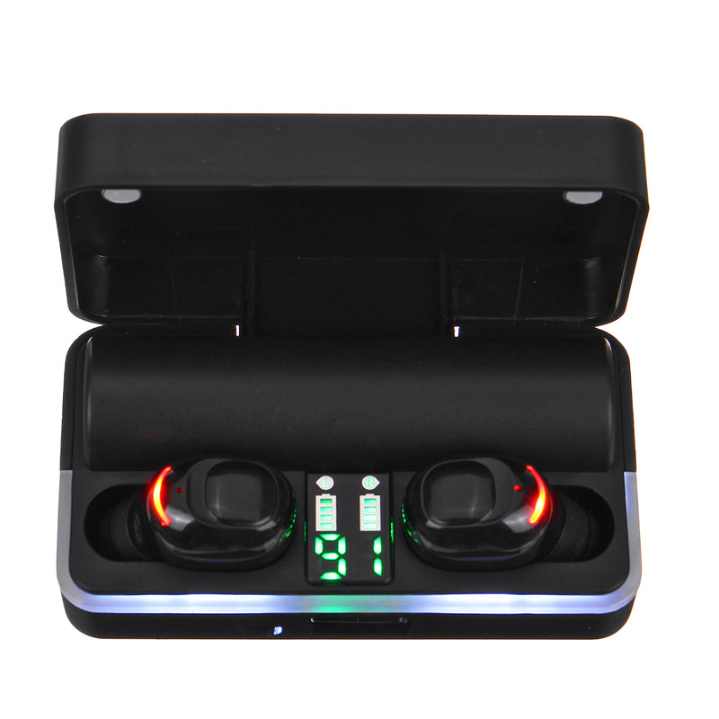 Portable TWS bluetooth 5.0 Earphone Wireless Earbuds 6D Heavy Bass LED Display IPX7 Waterproof Headphone with Mic for iPhone Xiaomi Huawei