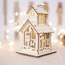 LED Christmas Wooden House Tree Night Light Decoration Hanging Ornament Holiday Cabin Gift