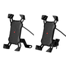 BIKIGHT 360 Rotatable USB Rechargeable Bike Phone Holder Bicycle Phone Stand for 3.0-7.5inch Phones-Handlebar/Rearview Mirror