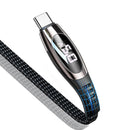 USAMS U36 5A LED Display Real-Time Current Nylon Braided USB Type C Cable Fast Charge 1.2M Data Cable for Samsung Galaxy Xiaomi Huawei Mobile Phone