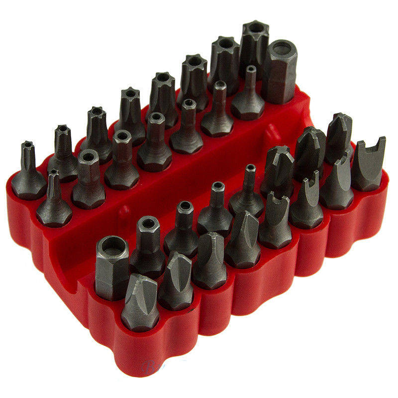 33pcs Torq Torx Hex Star Spanner Tri Wing Screwdriver Magnetic Holder Security Tamper Proof Bit Set