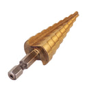 Drillpro 6Pcs 4-12/4-20/4-32mm Step Drill Bit with 3/6/8mm Hole Grooving Drill Bits Saw Carpenter Woodworking Tool